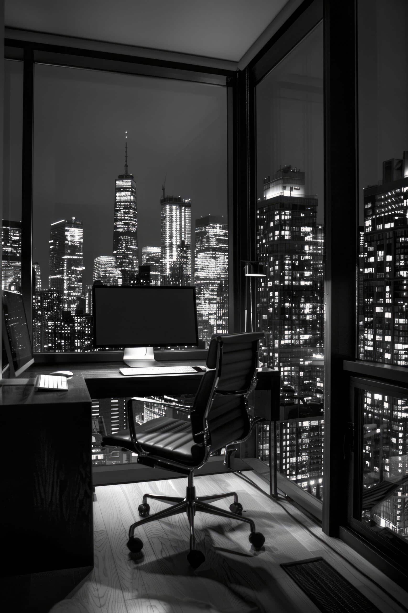 modern minimalist office black white